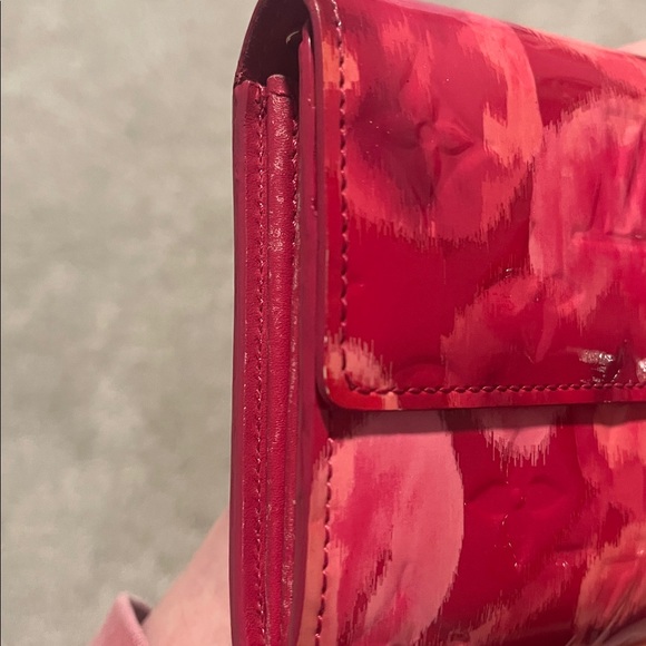 Louis Vuitton Red Floral Vernis Wallet